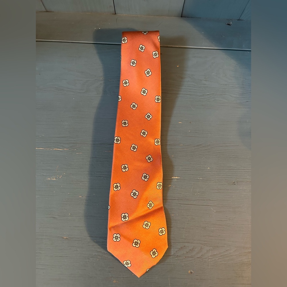 Barry Bricken Orange Patterned Men’s Tie